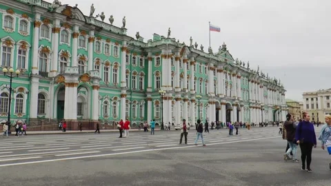 R Palace (Hermitage) on a cloudy summer day. Stock Footage 340620855