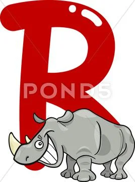 R for rhino Stock Illustration