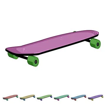 R skate board cartoon vector graphic 스톡 일러스트