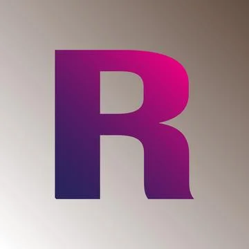R text gradient color letter mark logo template vector design Stock Illustration