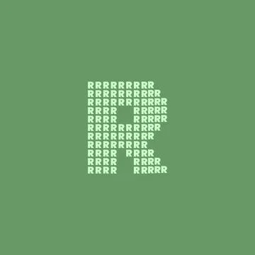 R text pattern for r letter vector conceptual logo,  t-shirt design Illustrazione stock