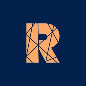 R typography text vector logo, or symbol design. R text texture illustration Illustrazione stock