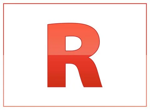 R vector font, made of dark and light red colors. For letter logo, brand labe Illustrazione stock