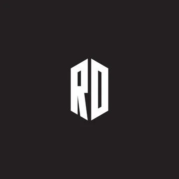 R0 Logo monogram with hexagon shape style design template Stock Illustration