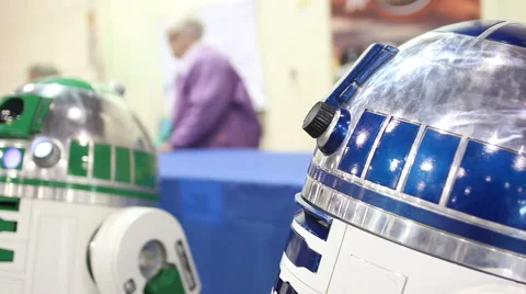 R2 Droids at Maker Con Stock Footage 43552594