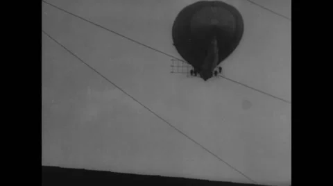 R34-Class airship flying in sky Stock Footage 43323388