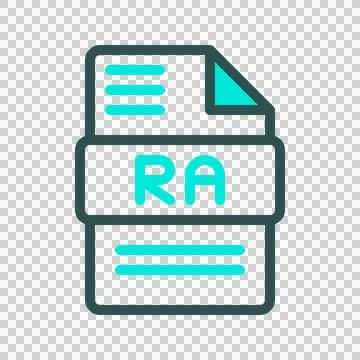 Ra audio format icon with elegant colored outline elements Stock Illustration