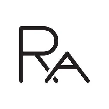 Ra initial letter vector logo Illustrazione stock