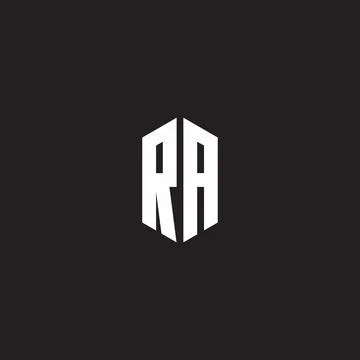RA Logo monogram with hexagon shape style design template Illustrazione stock
