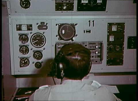 RAAF FLIGHT SIMULATOR AND COMPUTER (1969) Stock Footage 158981685