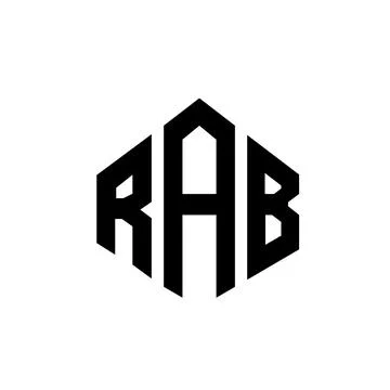 RAB letter logo design with polygon shape. RAB polygon and cube shape logo .. Stock Illustration