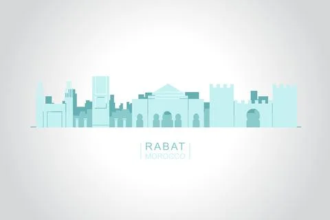 Rabat Morocco Vector flat art Stock Illustration