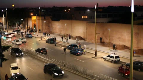 Rabat at night, Morocco 库存影片 24441919