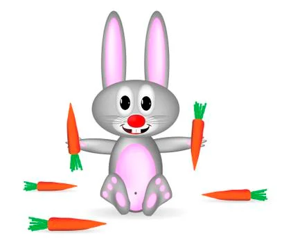 Rabbit and carrot Stock-Illustration