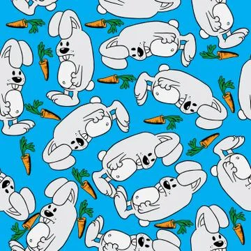Rabbit and carrot pattern Stock Illustration