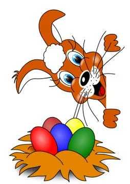 Rabbit and Easter Illustrazione stock