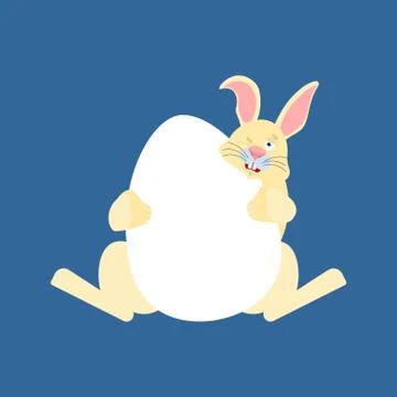 Rabbit and egg. Easter hare. Vector illustration Stockillustratie