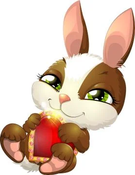 Rabbit and heart  Stock Illustration