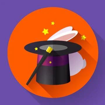 Rabbit and magic hat Stock Illustration