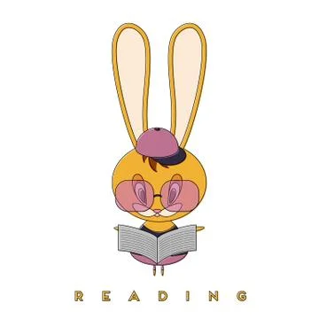 Rabbit and newspaper Stock Illustration