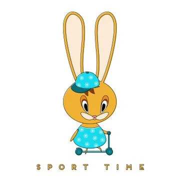 Rabbit and scooter Stock Illustration