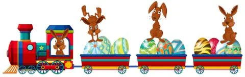 Rabbit and train Stock Illustration