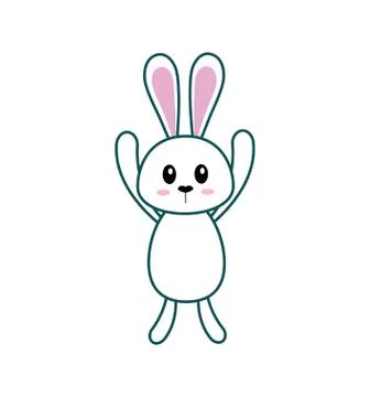 Rabbit animal happy easter icon. Vector graphic イラスト素材