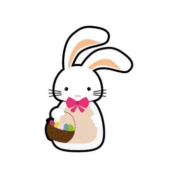 Rabbit animal happy easter icon. Vector graphic Stock Illustration
