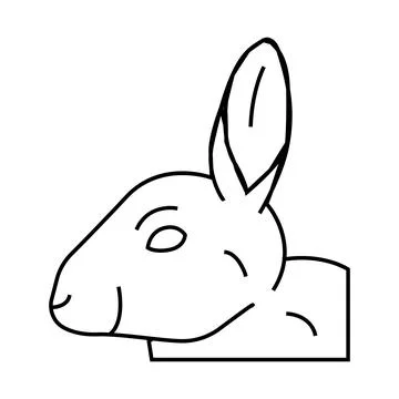 Rabbit animal line icon vector illustration Stock Illustration