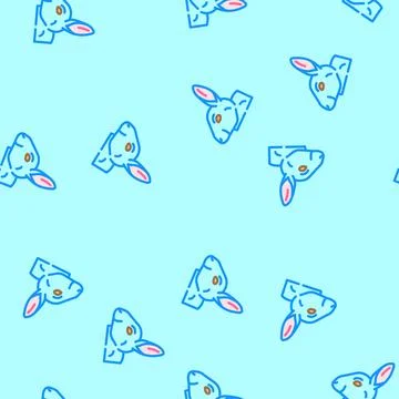 Rabbit animal vector seamless pattern イラスト素材