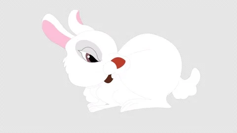 Rabbit Animation with Transparent Background. Adorable bunny motion for overlays Video stock 325495893