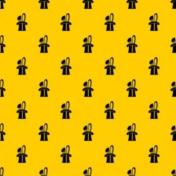 Rabbit appearing from a top magic hat pattern vector Illustrazione stock