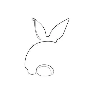Rabbit, back view. One line art. Stock Illustration