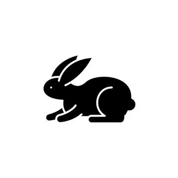 Rabbit black icon, vector sign on isolated background. Rabbit concept symbol Stock Illustration