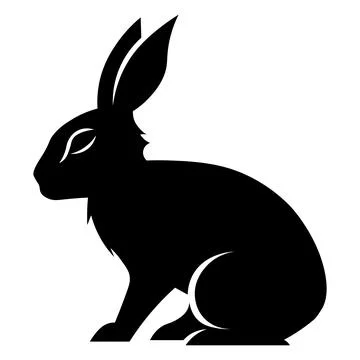 Rabbit black vector icon on white background Stock Illustration