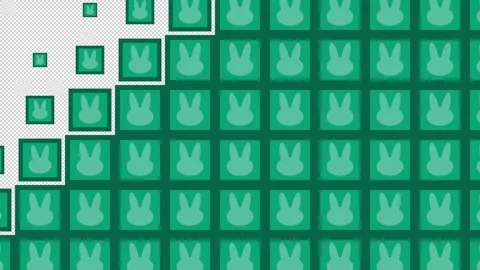 Rabbit Block tile wave Transitions. 1080p - 30 fps - Alpha Channel (2) Stock Footage 274162779