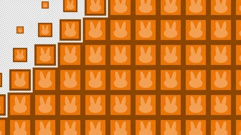 Rabbit Block tile wave Transitions. 1080p - 30 fps - Alpha Channel (6) Stock Footage 274162782