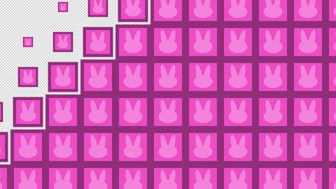 Rabbit Block tile wave Transitions. 1080p - 30 fps - Alpha Channel (3) Stock Footage 274162788