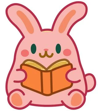 Rabbit with Book Stock Illustration