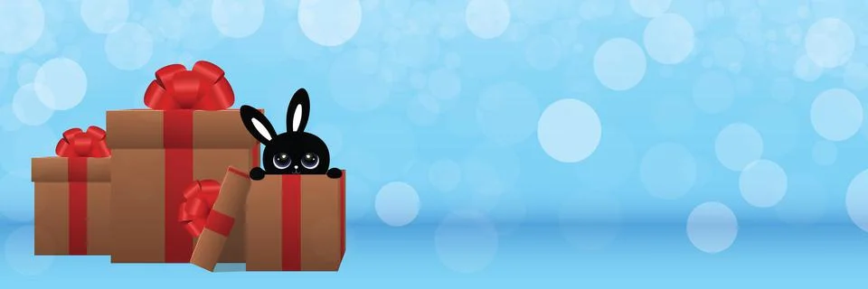 Rabbit in a box Stock Illustration