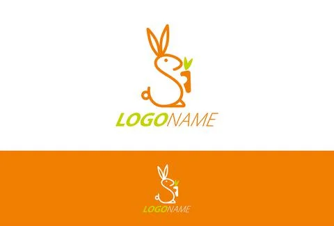 Rabbit Bunny Logo Design Concept	 Stock Illustration