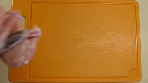 Rabbit carcass on the Board Stock Footage 98151213