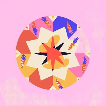 Rabbit Carrot Circle Icon イラスト素材