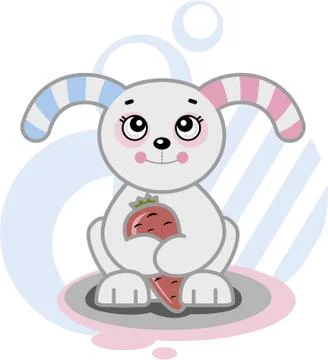 Rabbit with Carrot Illustrazione stock