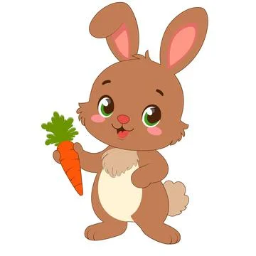 Rabbit with Carrot Stock Illustration