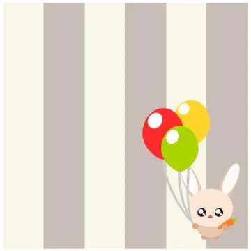 Rabbit cartoon background illustration Stock Illustration