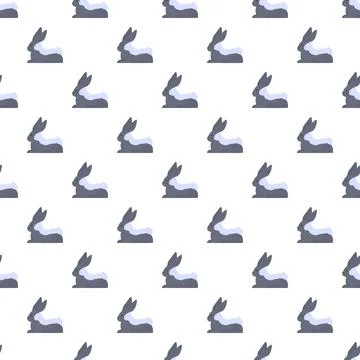 Rabbit cartoon characters creating a seamless pattern イラスト素材