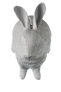 Rabbit ceramic plaster figure isolated on white background Stock Photos