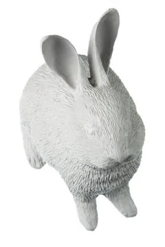 Rabbit ceramic plaster figure isolated on white background Stock Photos