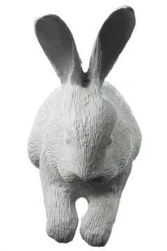 Rabbit ceramic plaster figure isolated on white background Stock Photos